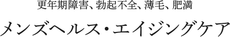 更年期障害、勃起不全、薄毛、肥満 メンズヘルス・エイジングケア